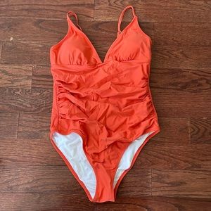 One peice orange swimsuit